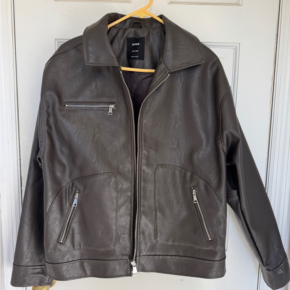 Cotton On Small Brown Leather Jacket